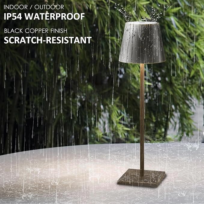 2-Pack Rechargeable Table Lamps LED Cordless Table Lamp 5000mAh Battery Operated Table Light Stepless Dimmable Portable Desk Lamp for Restaurant/Table/Bedroom/Outdoor (Copper)