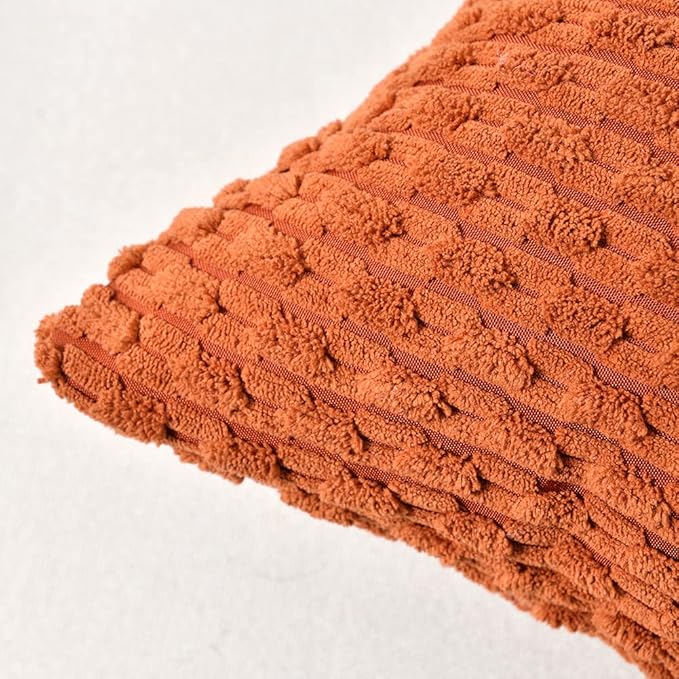 Fancy Homi 2 Packs Rust Decorative Throw Pillow Covers 12x20 Inch for Couch Bed Sofa, Modern Farmhouse Boho Home Decor, Soft Cute Plush Corduroy Cushion Case 30x50 CM