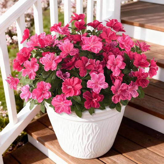 Hommyea Artificial Fake Flowers for Outdoor, 8 Bundles Faux Plants Silk Flowers Spring Decoration UV Resistant No Fade Plastic Flowers for Outside Planters Home Porch Patio Yard Garden Decor