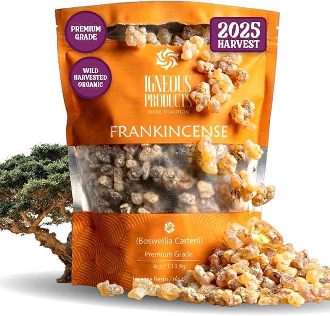 Frankincense Organic Incense By Igneous Products (113.4 Grams) | Premium Somali Incense| Monastery Incense Catholic | Organic Frankincense Gum | لبان