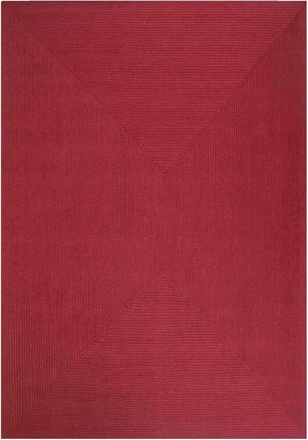 Superior Indoor Outdoor Area Rug, Handwoven Reversible Braided Home Decor for Living Room, Kitchen, Dining Room Floors, Patio, Front Porch, Deck, Modern, Boho, Farmhouse Style, 8' x 10', Burgundy