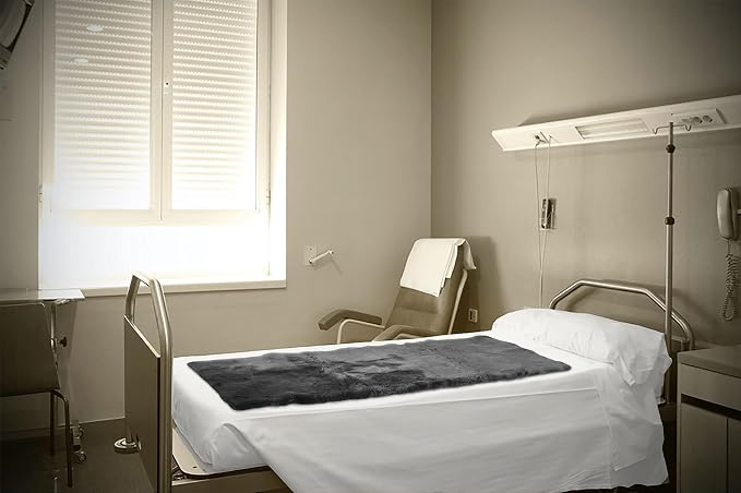 Natural Sheepskin for Bed Sores and Skin Irritation | Gisborne 100% Real Medical Sheepskins with Non-Slip Back for Pain Relief and Discomfort, Wool Seat Pad, Charcoal Grey, 30 in. x 60 in.
