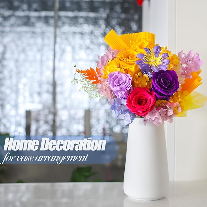 QOEAZY Flowers for Delivery, Preserved Flowers Bouquet with Gift Box, Rose Gifts for Women Mom Grandma