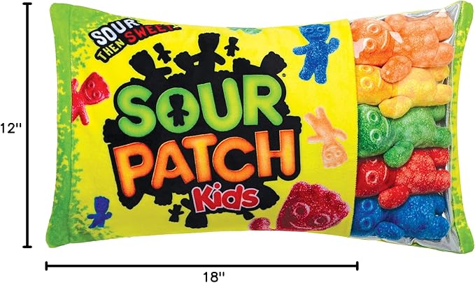 iscream Sour Patch Kids Package 18" x 12" Pillow Set with Mini SPK Candy Pillows
