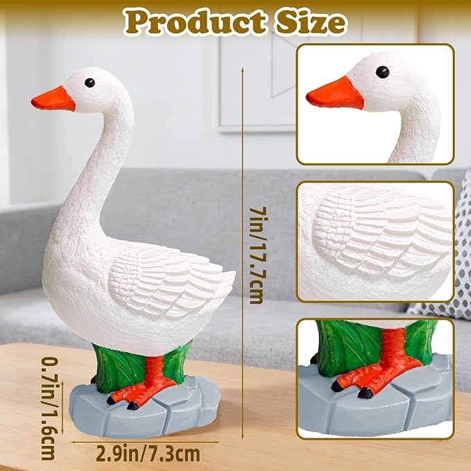 Exasinine Desk Goose Figurine 7 Inch Desk Goose Statue for Office Table Decor Home Decoration