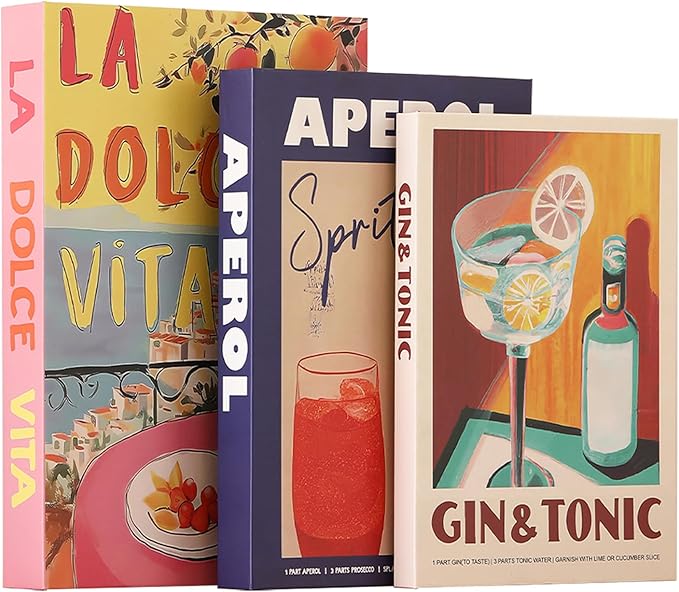 Set of 3 Decorative Books for Home Decor,Stylish Fake Books for Decoration, Aesthetic Decor Books Set for Coffee Table,Bookshelf,Mantel,Living Room,Hotel,Villa Decor,Storage Box for Photos