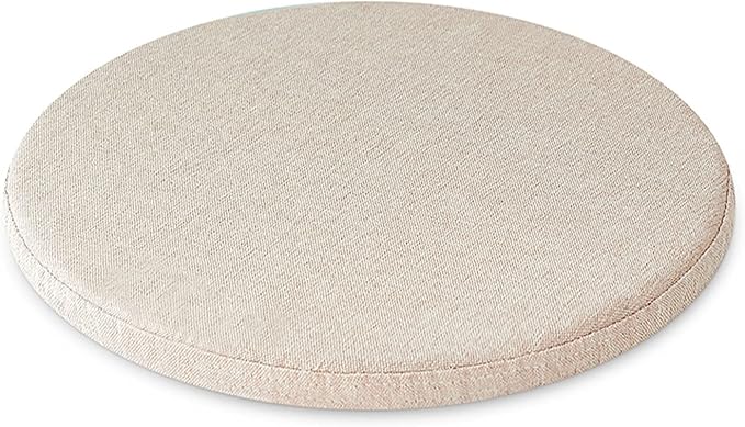 Detachable Cushion, Round Memory Foam Chair Pad, Non-Slip Design Soft Breathable Comfortable Seat Cushion, Suitable for Living Room, Dining Room,Office,With zipper, Washable -14x14inch- Straw Yellow