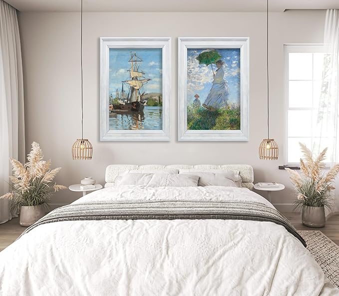 16x20 Picture Frame with Real Glass set of 2,Vintage Frames - Antique Style Frames for Wall - Ornate Frame for Rustic White Office or Home Decor Display Family Friends Wedding Gift