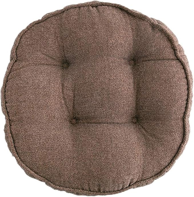 vctops Soft Chair Pads Diameter 16 inch Super Comfy Thicken Solid Color Round Seat Cushion for Kitchen Dining Room Office Chairs (Coffee,16" x 16")