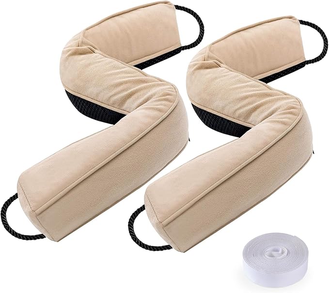 Sunolga 2 Packs 36 Inches 2.2LB Weighted Door Draft Stopper Filled with Glass Beads & Cotton, Removable Machine Washable Sound Proof Under Door Draft Blocker with Anti-Abrasion Bottom for Door, Beige