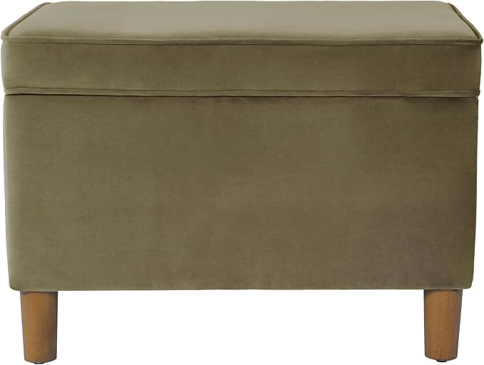HomePop 24" Dinah Collection Storage Ottoman - Light Sage Green Velvet
