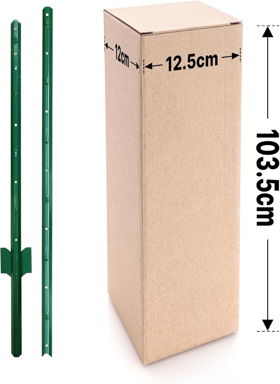 ARIFARO Sturdy Duty Metal Fence Posts 6 Feet assemblable,Pack of 10,No Digging Garden U Post for Wire Fencing Steel Poles for Yard, Outdoor