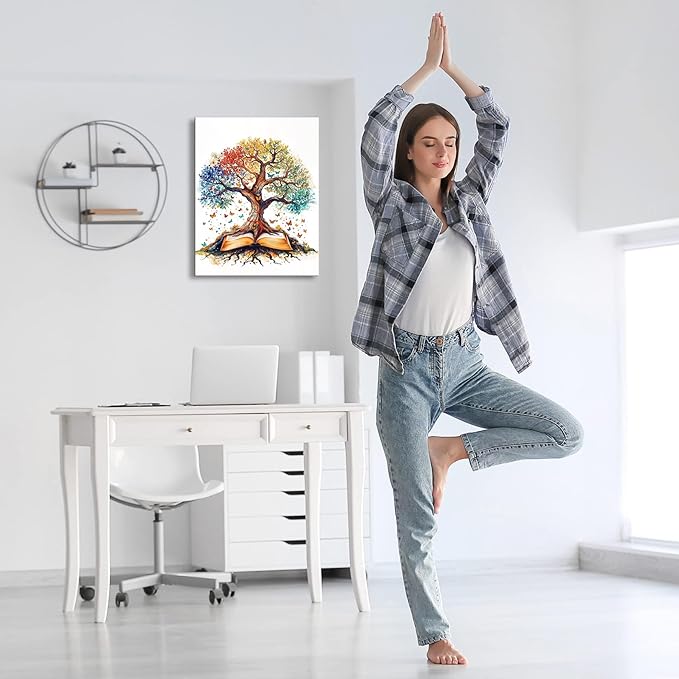 Tree of Life Wall Art - The Bible Religious Canvas Painting, christian gifts for catholic women, christians, Christmas wall decorations, Wall pictures for christians Living Room, Bedroom, Office,baptism,home decor,A-427