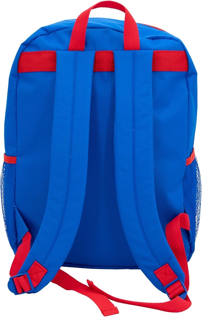 AI ACCESSORY INNOVATIONS Super Mario Brothers 2 Piece Backpack Set, Boys & Girls 16" School Bag, Blue