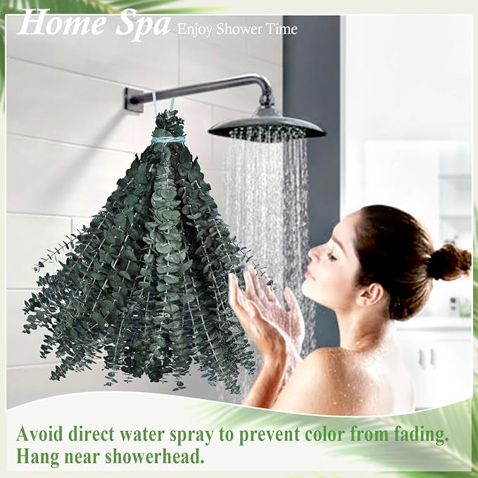 85 Pcs Dried Eucalyptus Stems, Preserved Branches for Shower, 17" | Real preserved eucalyptus for shower, vase filler, wedding décor, bathroom styling, DIY crafts and home decoration.