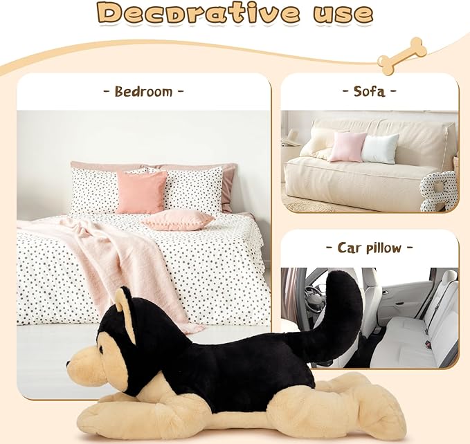 MorisMos 32inch Giant German Shepherd Dog Stuffed Animals, Large Stuffed Dog Plush, Big Puppy Pillow Birthday Gifts Kids Girls Boys