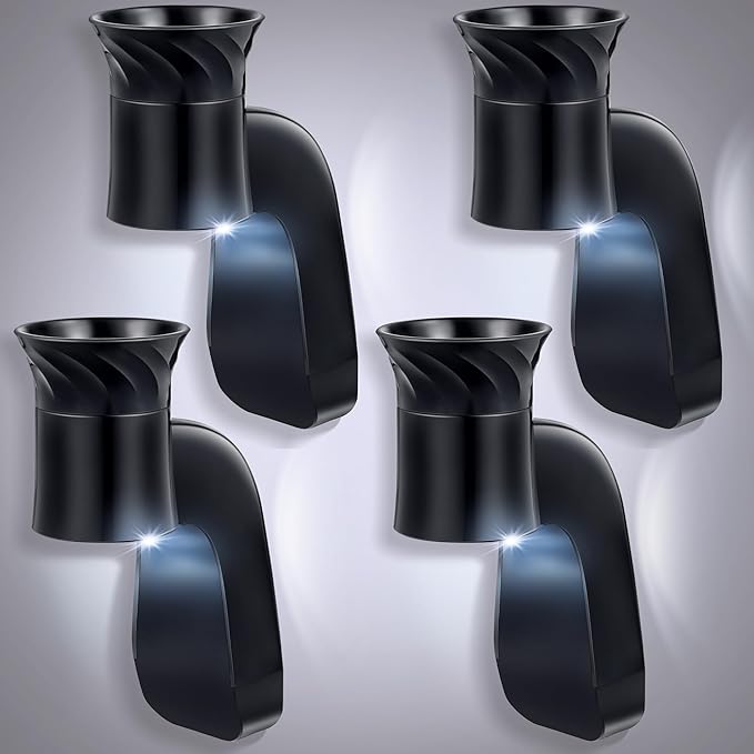 Hohean 4 Pcs Wall Fragrance Plug with Night Light Compatible with Bath and Body Works WallFlower Refills (No Fragrance Included), ETL Certified, Rotatable Scent Control Plug for Home/Office (Black)