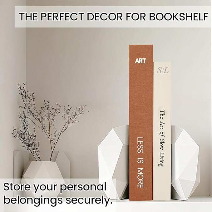 Minimalist Decorative Books - Fake Books Storage Box for Decoration - Set of 2 Linen Coffee Table Decor - Photo Storage Keepsake Box for Room Bookshelf Decor, Brown