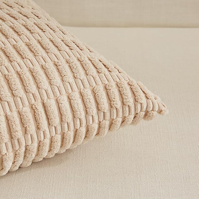 Fancy Homi 4 Packs Decorative Throw Pillow Covers for Living Room Couch Bed, Modern Farmhouse Boho Home Décor Accent Cushion Case, 32" x 16" (Pack of 4), Neutral