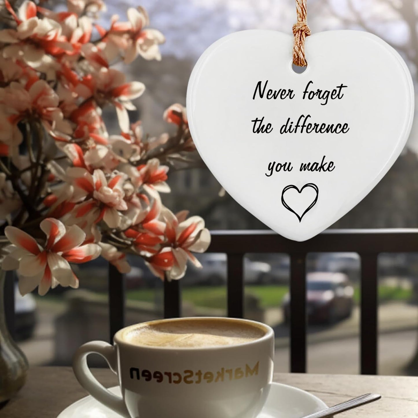 Thank You Gifts for Women Men - Never Forget The Difference You Make Ceramic Ornament Keepsake Appreciation, Retirement Gifts for Women Men, Farewell, Goodbye, Leaving Ideas for Coworker, Boss