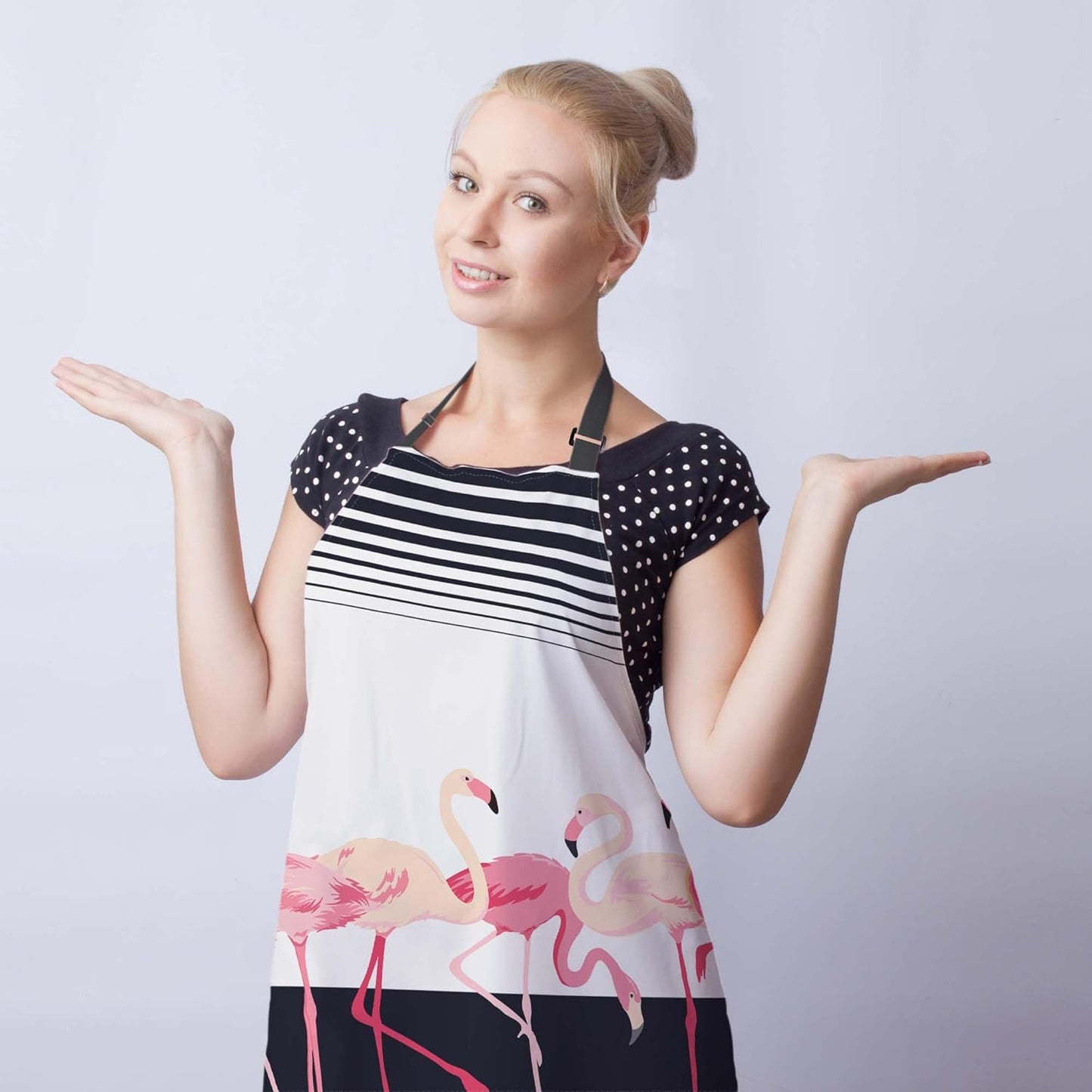 Garden Apron for Women Flamingo Mans Aprons for Kitchen Cooking Restaurant BBQ Painting Crafting Gardening 27” (W) x 31” (H), Waterproof Aprons