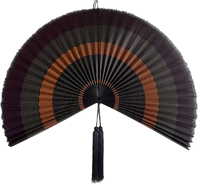 ChumDecor Japanese Wall Fan Decor, Large Bamboo Fan Wall Art, Boho Hanging Headboard Decor, 60 Inch