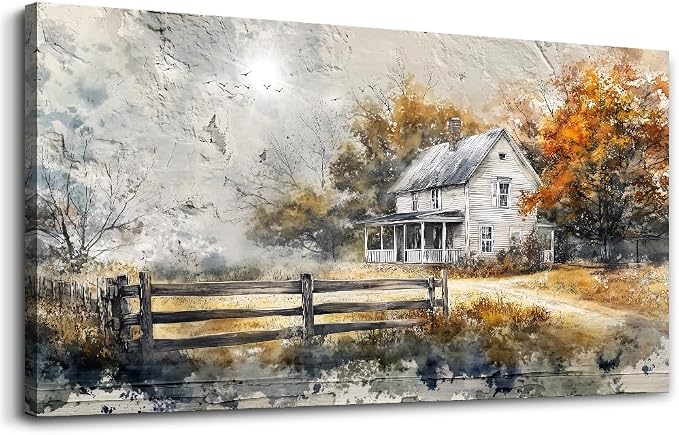 KELIYUAN Canvas Wall Art For Living Room Bedroom Wall Decor Home Office Dining Room Abstract Ink Landscape Painting Painting Room Hallway Prints Retro style Artwork Picture Wall Decoration 20x40 In