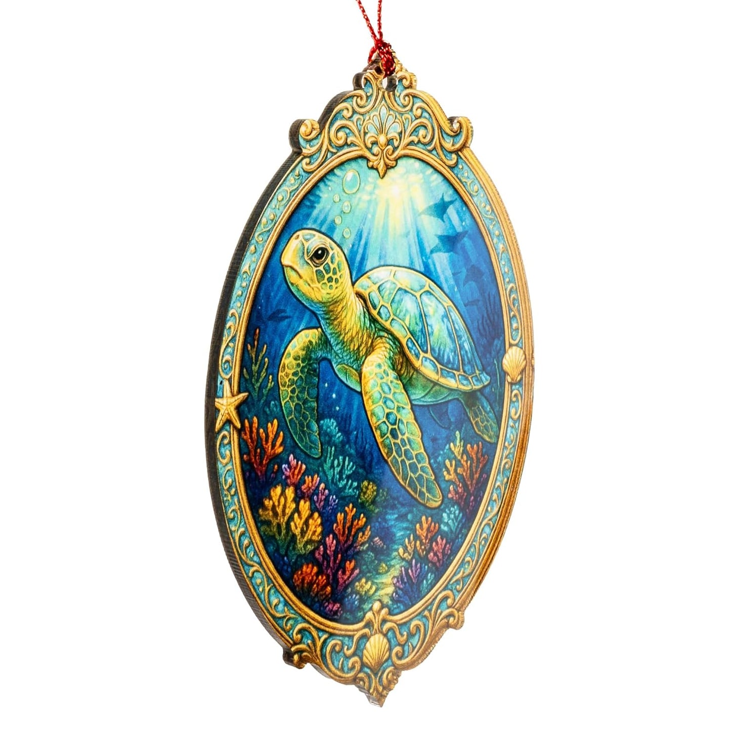Turtle gifts, turtle gifts for women, sea-turtle decor, turtles, Beach themes, Christmas ornament 2025, Suncatcher Effect stained glass window hanging, car hanging accessories