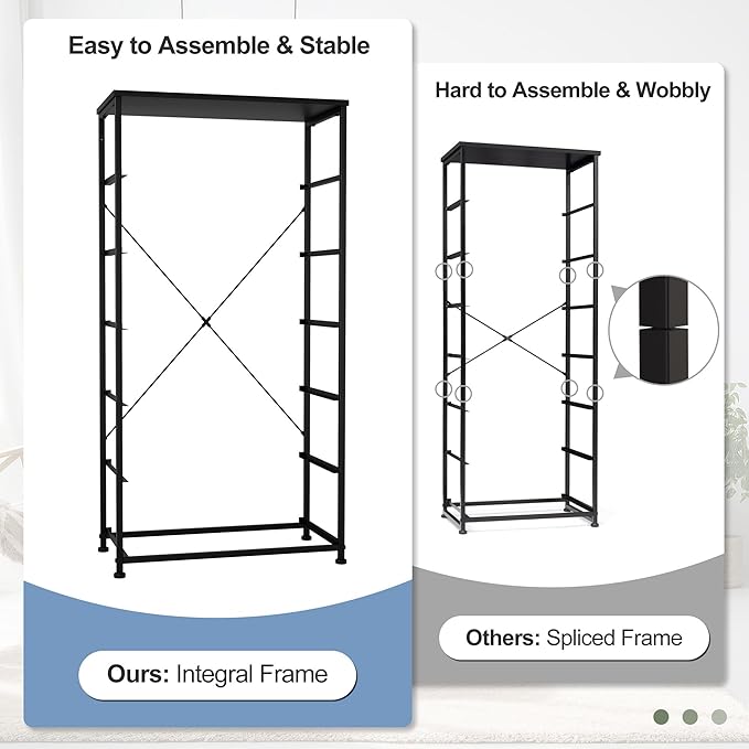 Crestlive Products Dresser for Bedroom with 6 Drawers, Tall Chest of Drawers, Black Dressers Bedroom Furniture, Storage Organizer Unit with Bins for Closet, Hallway, Living Room, Entryway