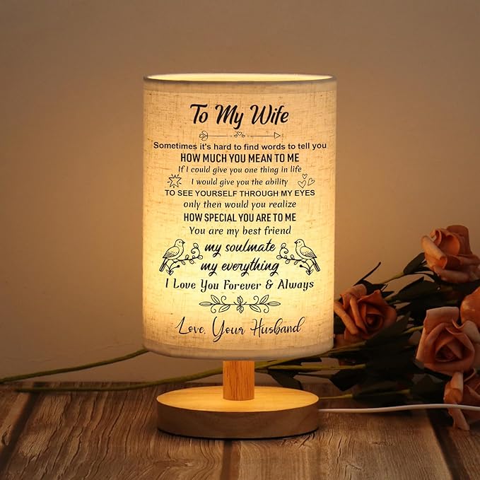 WSYEAR Gifts for Wife from Husband LED Table Lamp Romantic Wedding Anniversary I Love You Gifts for Women Her Best Wife Birthday Gift Ideas to My Wife Presents