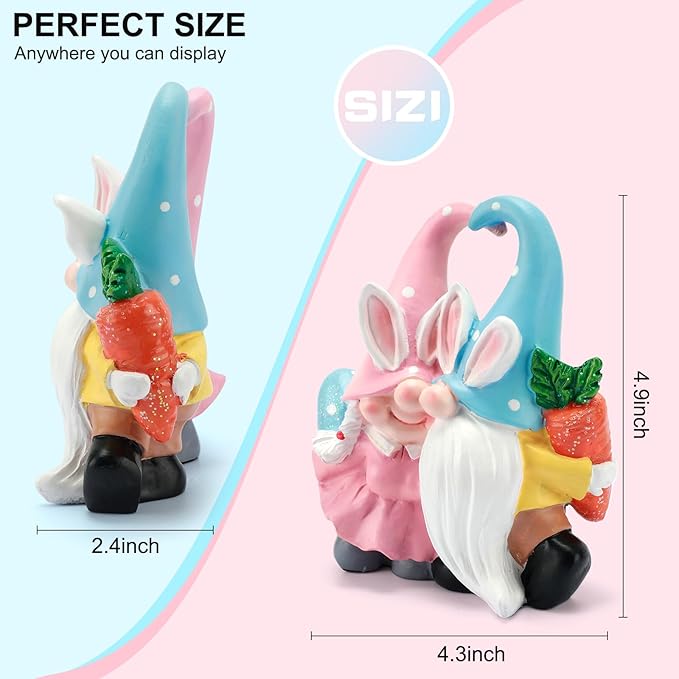 Easter Gnome Decor Easter Gifts for Women Kids Gnomes Easter Decorations for Home Kitchen Tiered Tray Table Ornaments Indoor