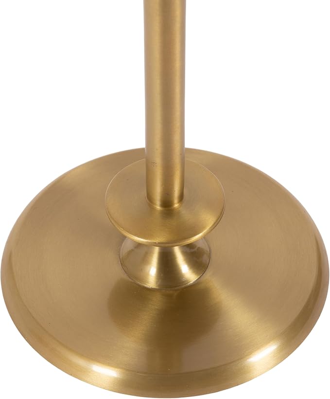 Kate and Laurel Arora Modern Wood and Metal Round Side Table, 17 x 17 x 24, Black and Gold, Transitional Sculptural Living Room End Table for Indoor Plant Stand or Bedroom Nightstand