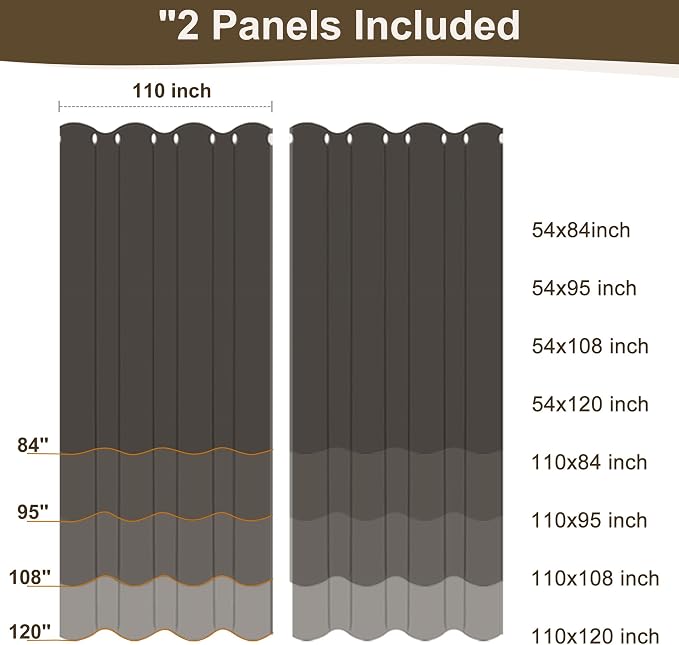 HolidayIdeas 2 Panels White Outdoor Sheer Curtains for Patio Waterproof 110x95 Inch-Extra Wide Voile Outside Curtains Light Filtering Grommet Drapes for Gazebo, Front Porch, Exterior Patio, Pool