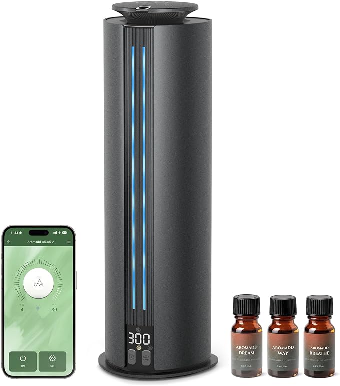 Aromadd 1700 Sq Ft Hotel Collection Diffuser, Portable Waterless Diffuser, 100ml Scent Air Machine for Home Cold Air Essential Oil Diffuser for Large Room Office, Quiet