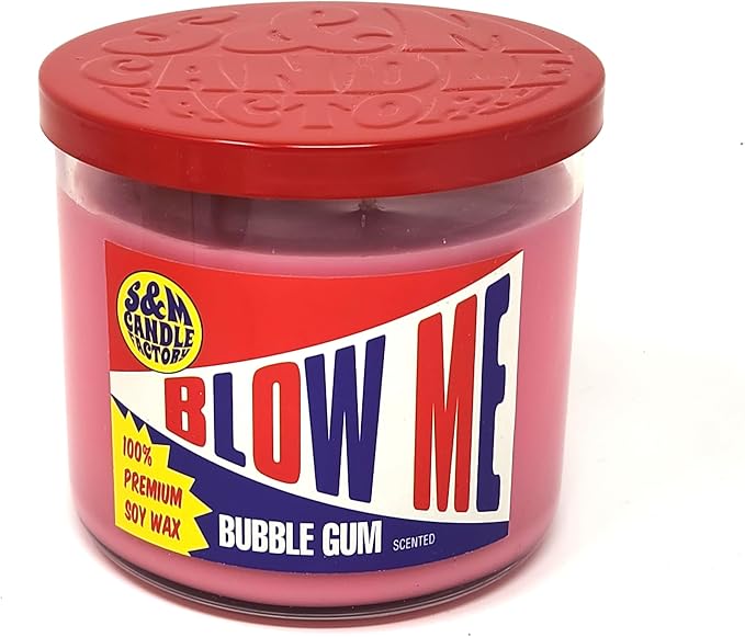 Blow Me Candle ~ Bubble Gum Scented Soy Candle (Large 3 Wick Jar)