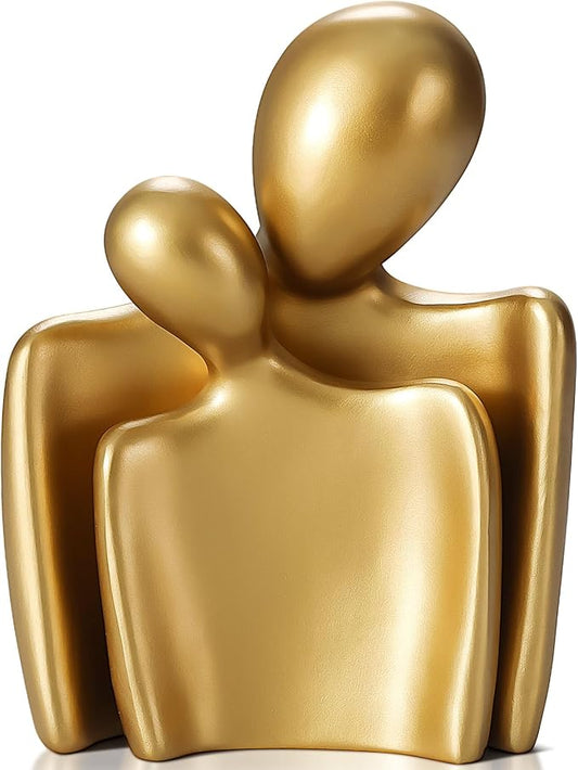 Flytime Love Couple Statue-8 Inch, Suitable for Home Modern Art Decor Sculpture Placed in TV Stand, Living Room, Bookshelf, Bedroom for Valentine's Day, Wedding, Anniversary(Gold)