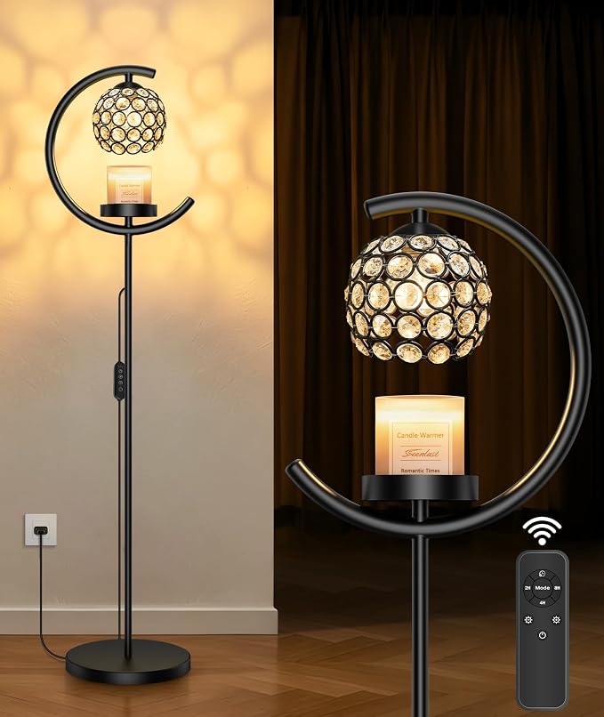 seenlast Candle Warmer Floor Lamp with Timer and Dimmer, Birthday Gifts | Standing Electric Wax Melt Warmer for Home Decor, Living Room & Bedroom | Gift for Women, Mom, Grandma, Sister