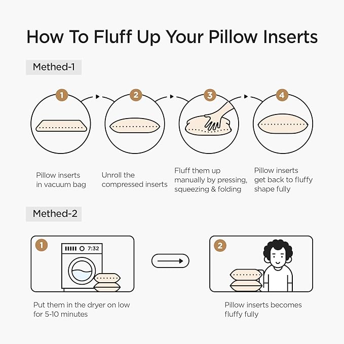 Acanva 24x24 Throw Pillow Inserts Set of 4, Premium Polyester Fiber Fill Square Sham Stuffer Cushion for Sofa, Bed, Couch and Chair, Machine Washable, White