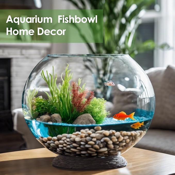 Glass Bubble Vase, 6" Height x 8" Width, Set of 4 Glass Fish Bowl Vase, Bubble Bowl vase for Terrarium, Flower Vase Centerpiece