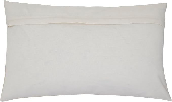 SARO LIFESTYLE Abstract Embroidered Throw Pillow - Modern Textured Throw Pillow with Polyester Filled Support for Contemporary Home Decor, Living Room Accents and Bedroom Styling, 12"x20", Ivory