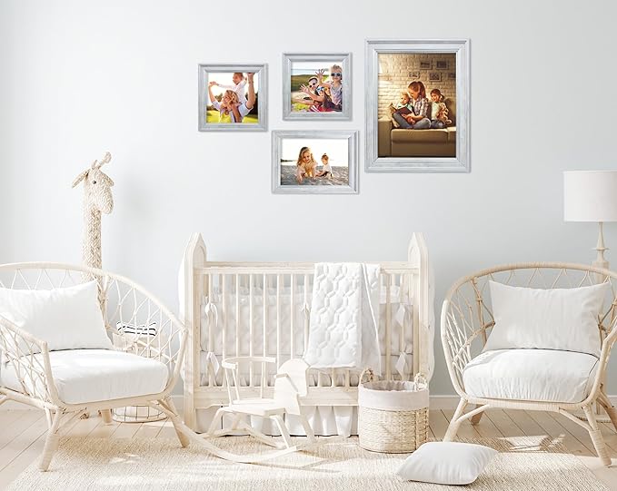 11x14 Picture Frame with Real Glass set of 2-Vintage Frames - Antique Style Frames for Wall - Ornate Frame for Rustic White Office or Home Decor Display Family Friends Wedding Gift