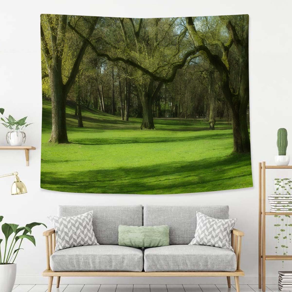 Landscape Tapestry For Bedroom Landscape Of Kings Park Green And Nature Scene Tapestries Wall Hanging For Living Room Dorm Office 80×60 In