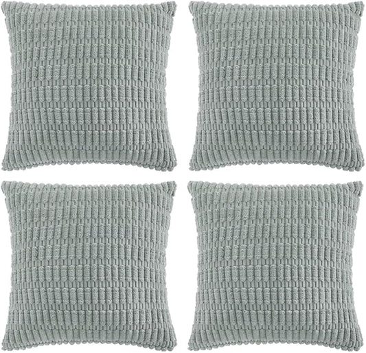 Fancy Homi 4 Packs Decorative Throw Pillow Covers for Living Room Couch Bed, Modern Farmhouse Boho Home Décor Accent Cushion Case, 14" x 14" (Pack of 4), Grey Blue