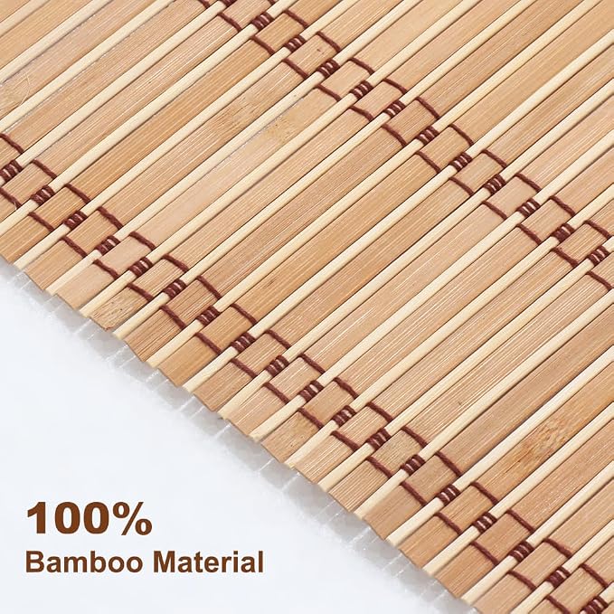 LUCKUP Cordless Roman Shades, Roll Up Bamboo Blinds for Indoor Windows, Light Filtering UV Protection Natural Bamboo Shades, Easy to Install for Home & Office, 44" W x 64" L, Natural