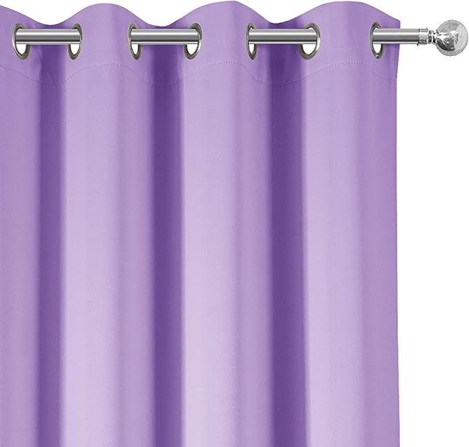 LEMOMO Blackout Curtains 66 x 95 inch/Lavender Curtains Set of 2 Panels/Thermal Insulated Room Darkening Bedroom Curtains