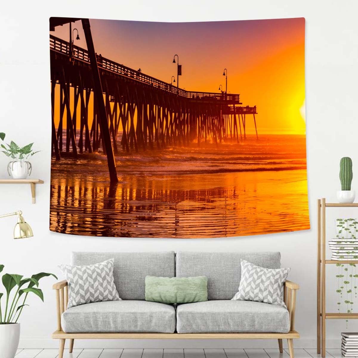 Sunset Tapestry For Bedroom Sunset Beach Colors Tapestries Wall Hanging For Living Room Dorm Office 90×60 In