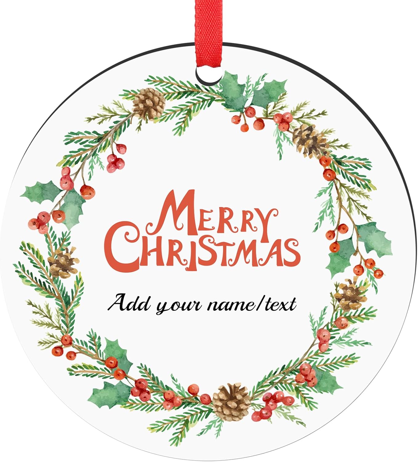 Personalized Christmas Ornaments 2025 Wood Custom Photo Picture Text Christmas Ornament Personalized Ornament Christmas Xmas Tree Decorations for Kids Couples Family Friends