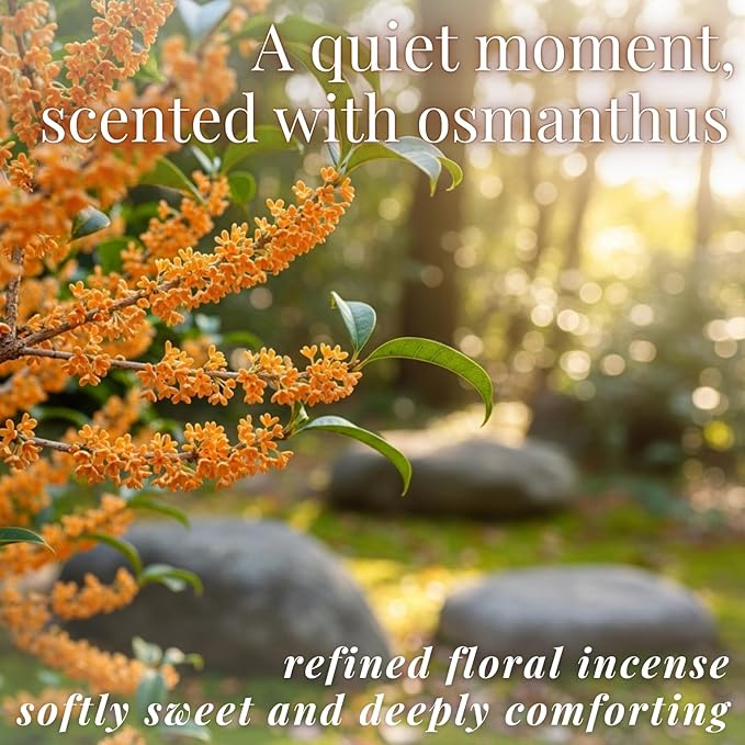 Golden Osmanthus Luxury Japanese Incense Sticks 60sticks Vanilla Musk Coreless Low Smoke Natural Charcoal Free Non Toxic Aromatherapy Meditation Calming Stress Relief Relaxation Yoga TOMORI