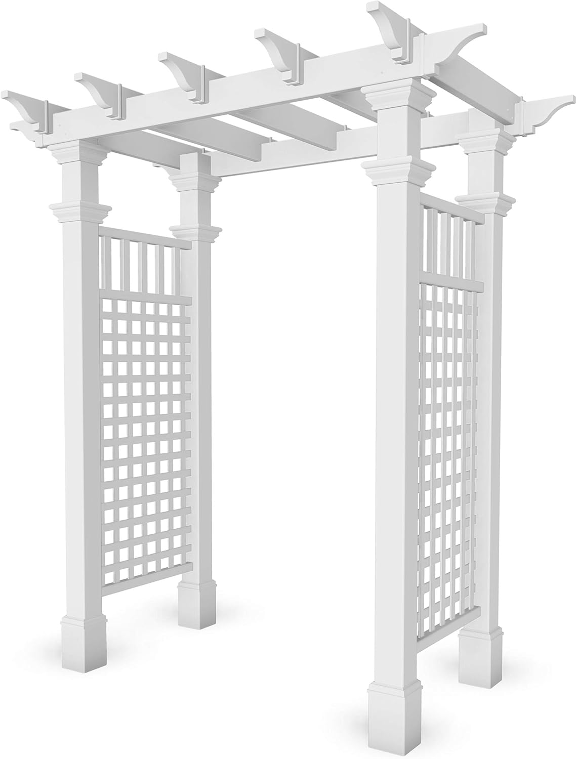 Fairfield 58"W x 86"H Vinyl Arbor with Trim Kit