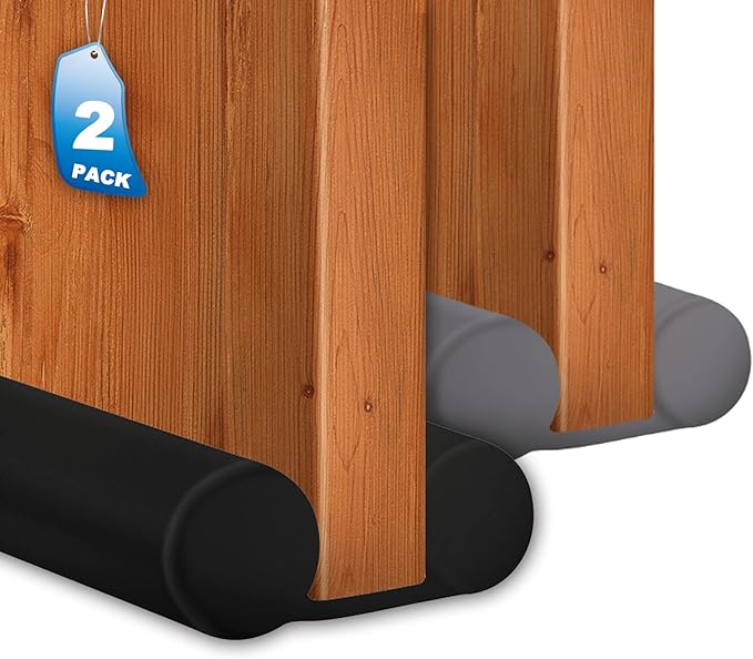 MAXTID 2 Pack Door Draft Stopper 36" Black & Grey